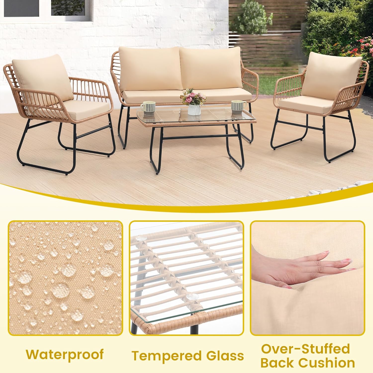 4 Piece Patio Bistro Outdoor F - Outdoor Furniture Deals ulasan dan harga