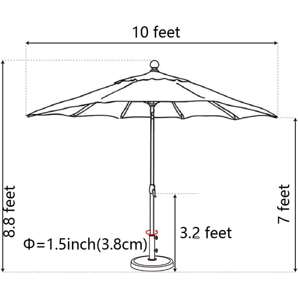 USA 10-Year-Non-Fading 10Ft Ma - Outdoor Furniture Year Round ulasan dan harga
