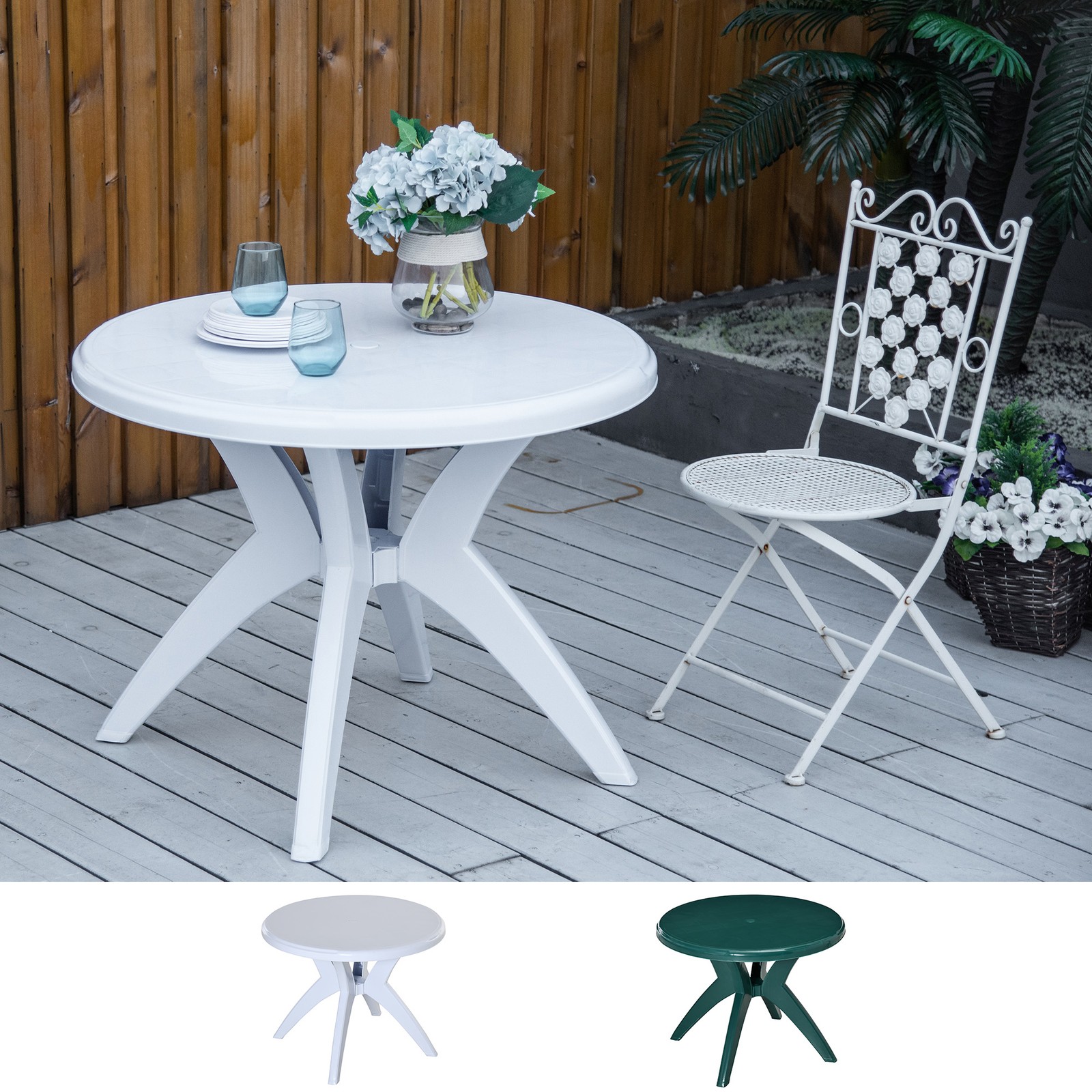 3' Round Outdoor Plastic Dinin - Outdoor Furniture Year Round ulasan dan harga