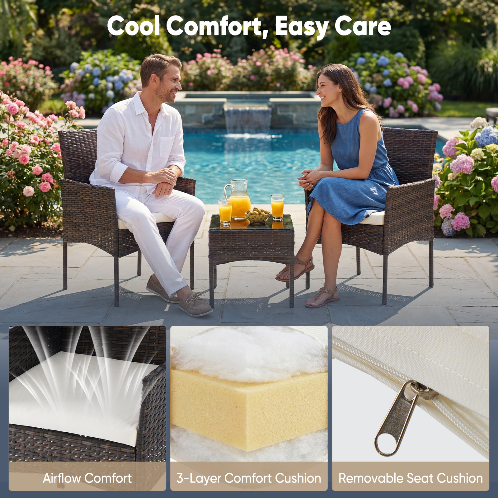 JHK Large Size 3 Pieces Outdoo - Outdoor Furniture Deals ulasan dan harga