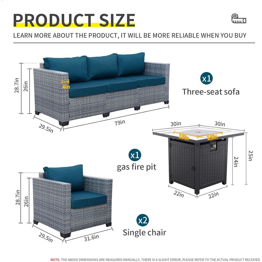 4-Piece Outdoor Wicker Patio F - Outdoor Furniture With Fire Pit Table ulasan dan harga