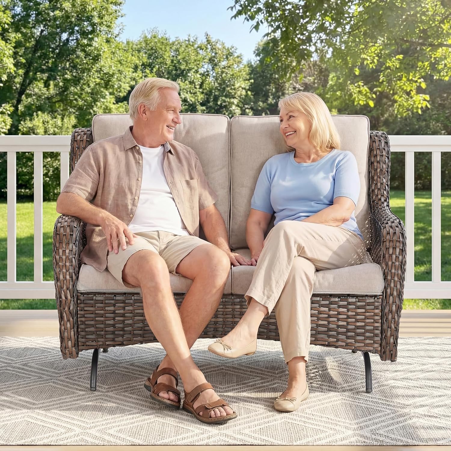 Patio Loveseat Sofa, Outdoor W - Outdoor Furniture Loveseat ulasan dan harga