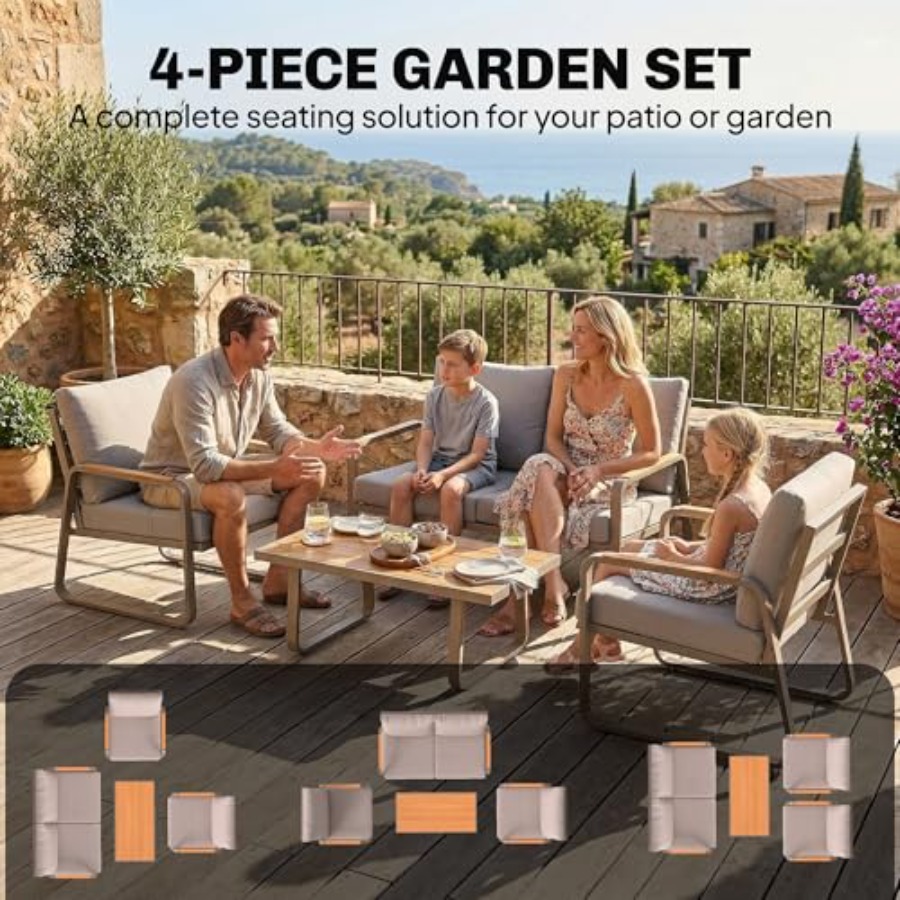 4 Piece Patio Furniture Set fo - Outdoor Furniture Loveseat ulasan dan harga