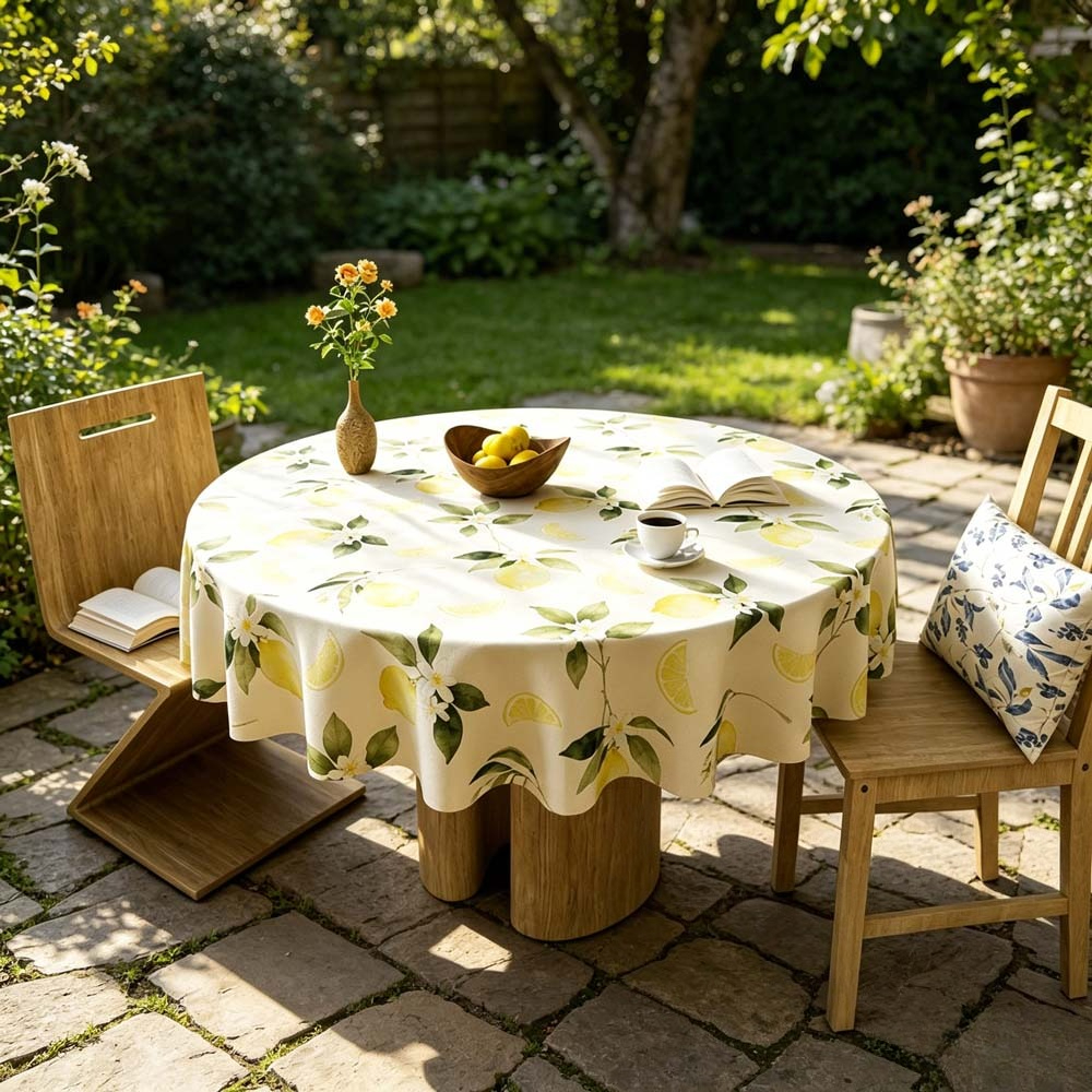 Reusable PVC Round Table Cloth - Outdoor Furniture Year Round ulasan dan harga