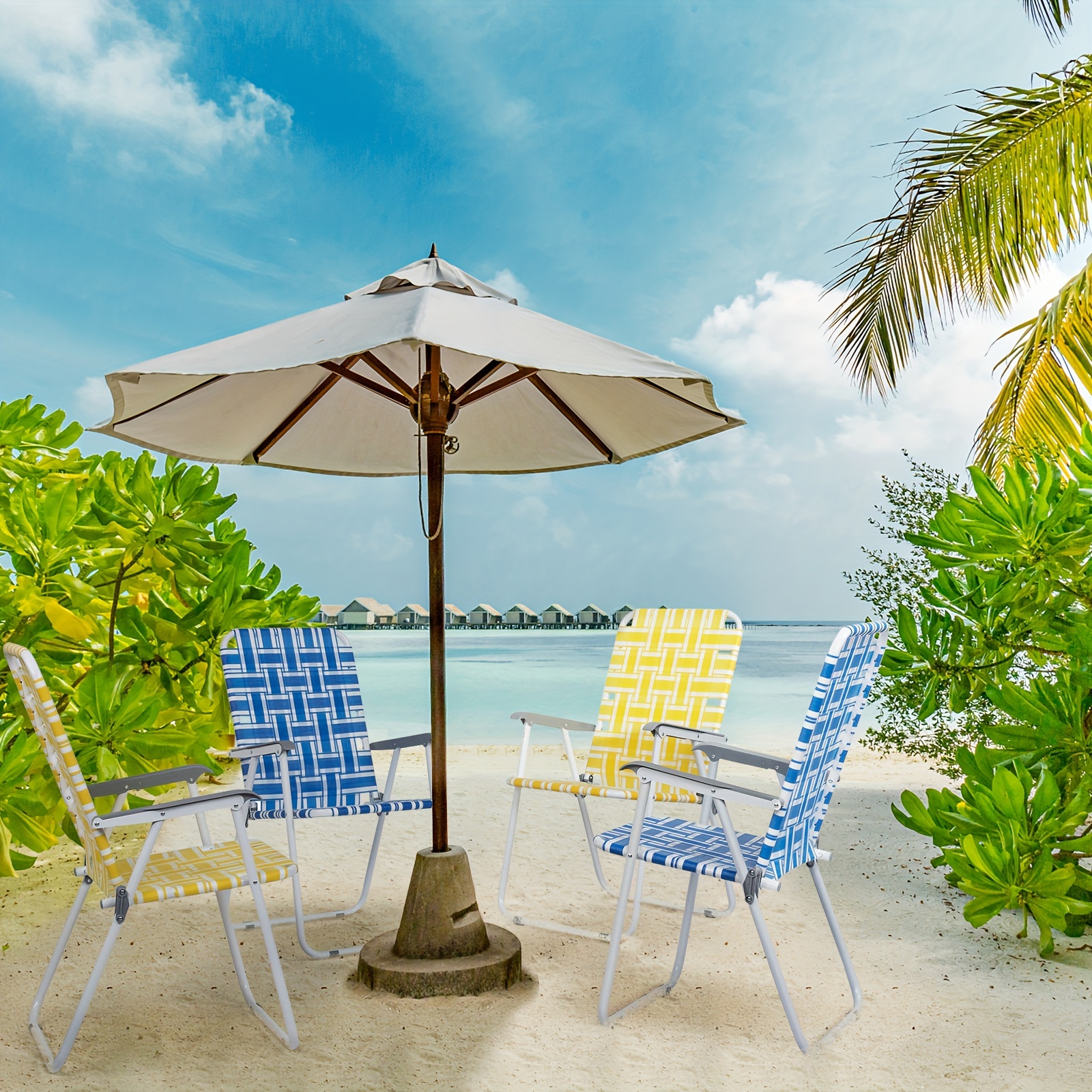2pcs Beach Chairs, Deep Blue A - Outdoor Furniture Vietnam ulasan dan harga