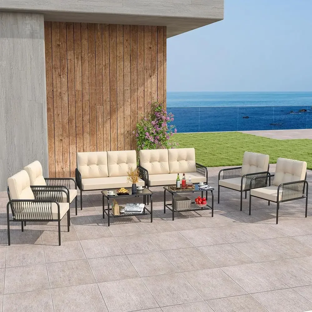 8-Piece Outdoor Patio Furnitur - Outdoor Furniture Loveseat ulasan dan harga