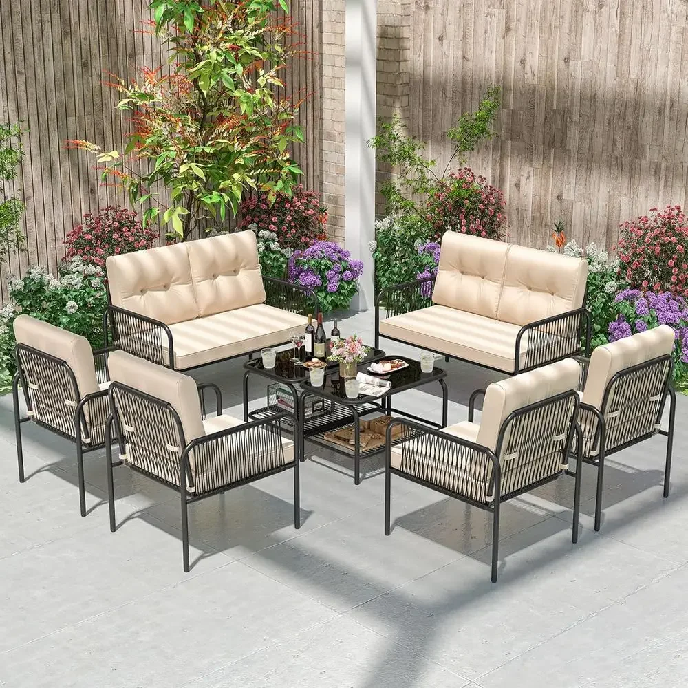 8-Piece Outdoor Patio Furnitur - Outdoor Furniture Loveseat ulasan dan harga