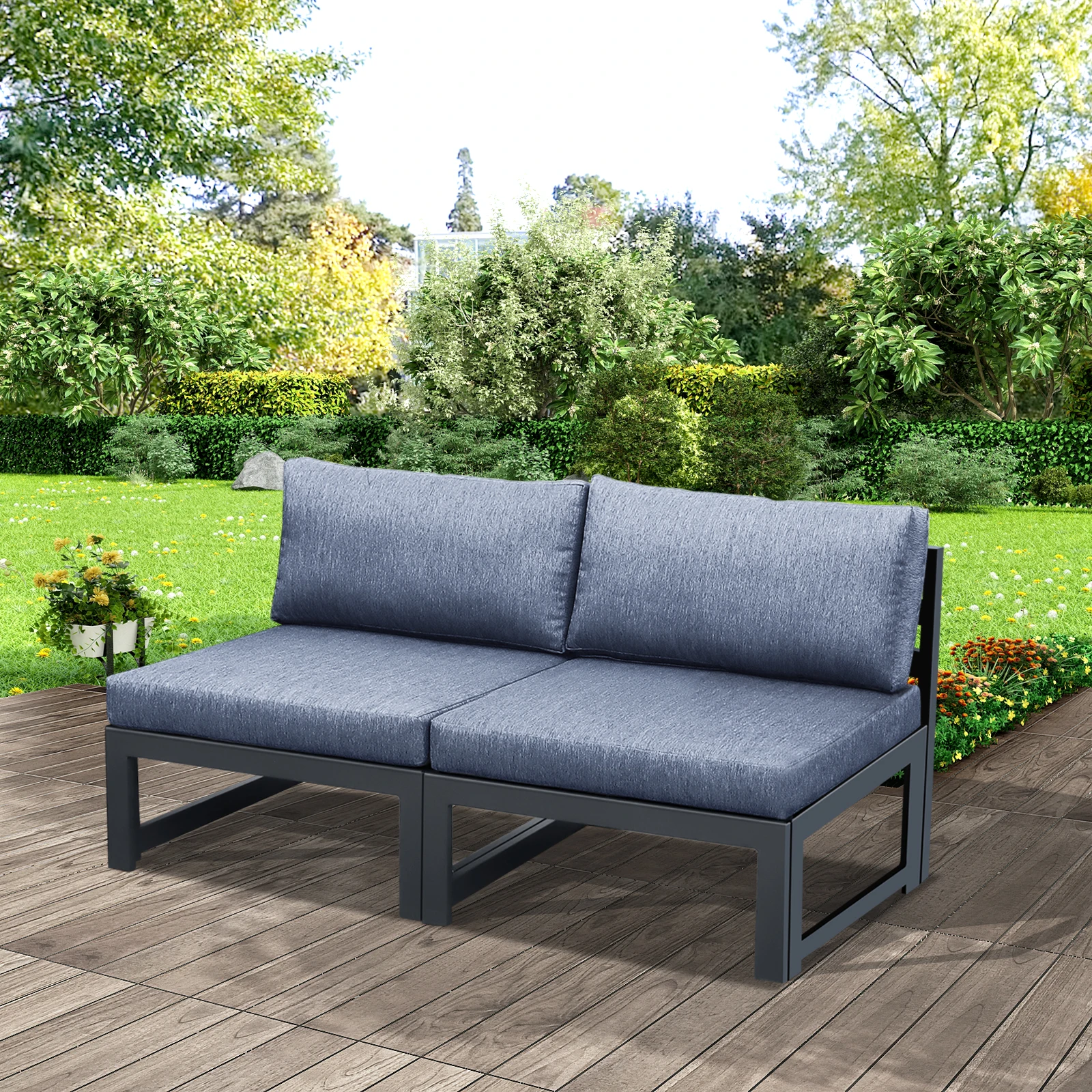 Patio Sectional love seat arml - Outdoor Furniture Loveseat ulasan dan harga