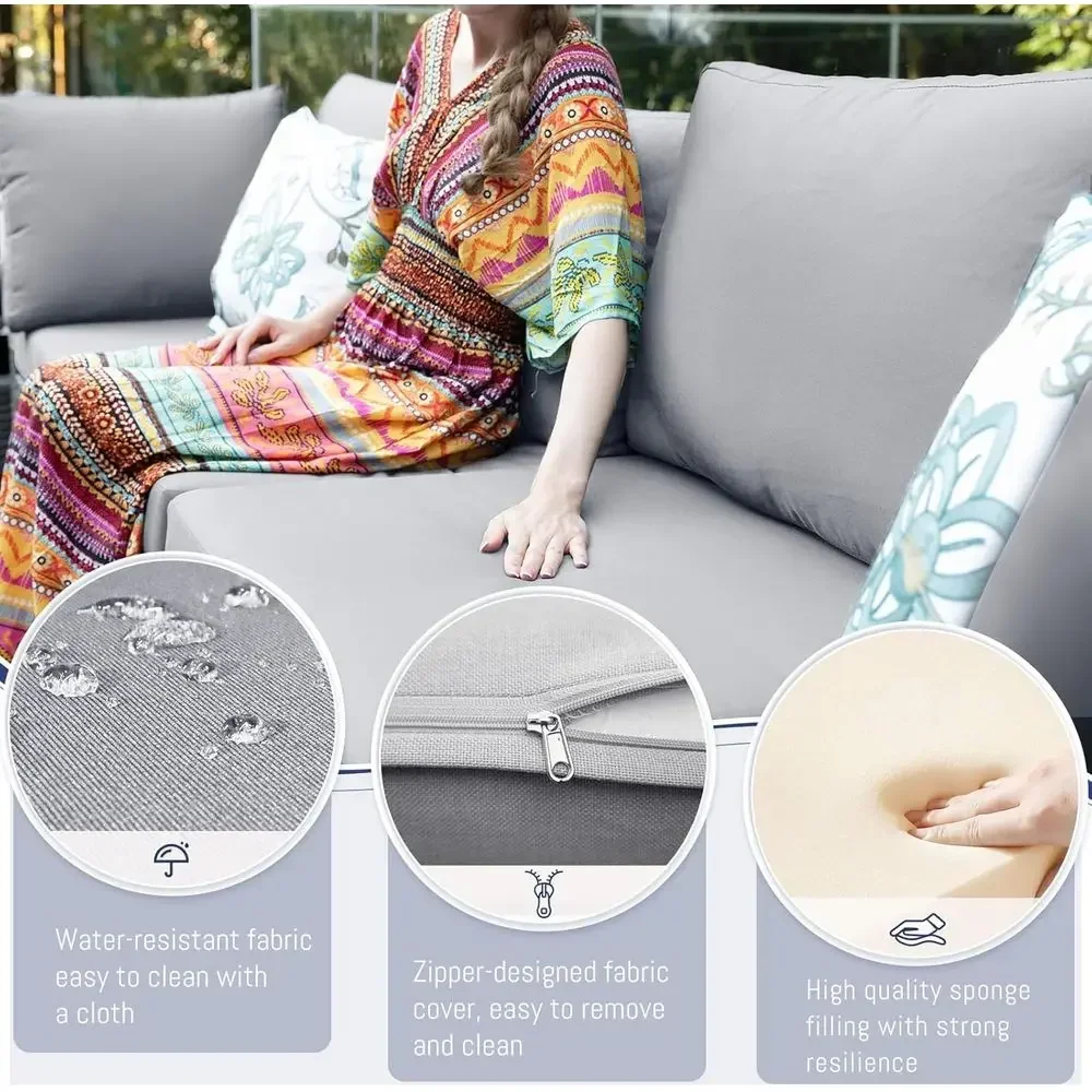 6-Person Weather-Resistant Out - Outdoor Furniture With Fire Pit Table ulasan dan harga