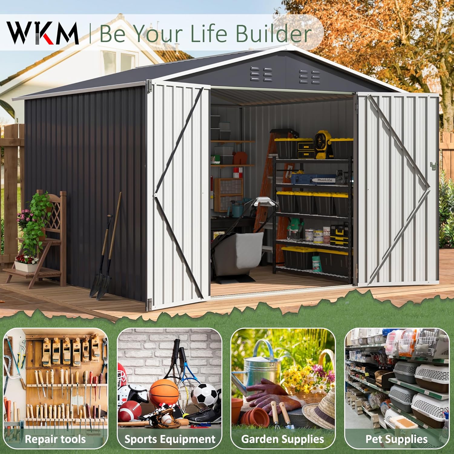 8x8 FT Outdoor Storage Shed, U - Outdoor Furniture Sales ulasan dan harga